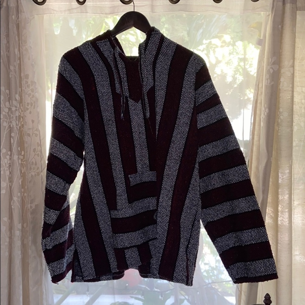 Red black and white Hippie Baja Hoodie